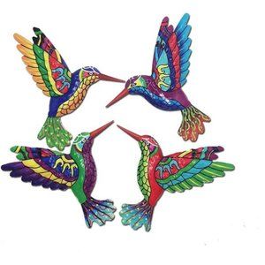 Metal Hummingbird Wall Art Decor, Metal Birds Wall Sculpture Decoration Hanging